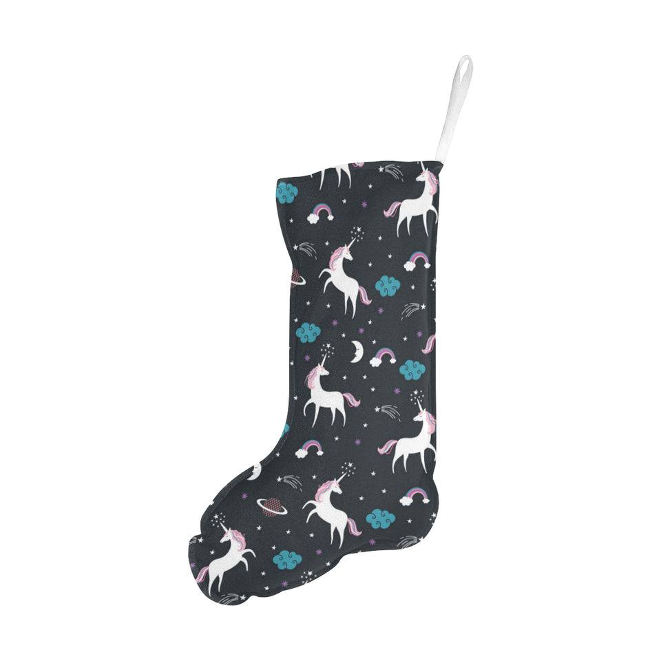 unicorn rainbows moon clound star pattern Christmas Stocking