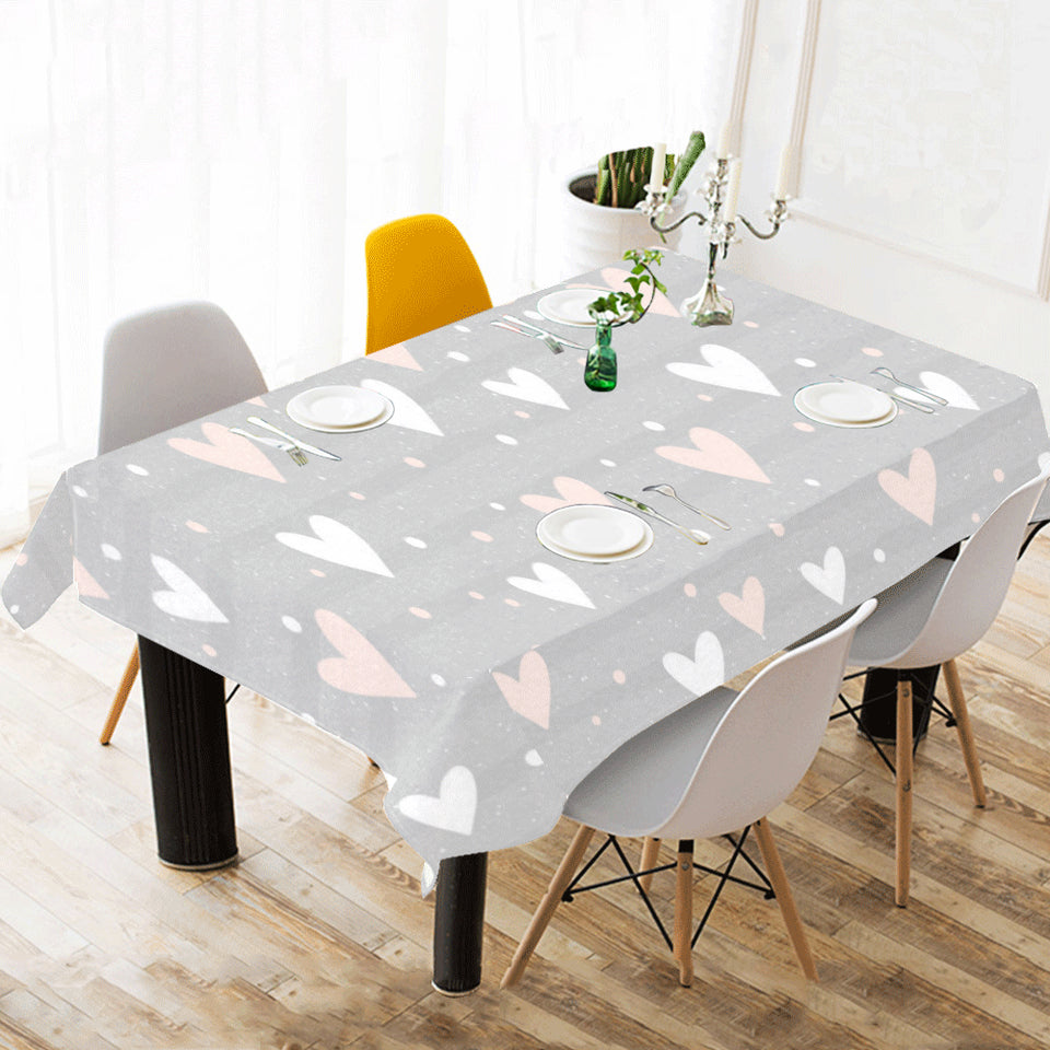 Heart pattern gray background Tablecloth