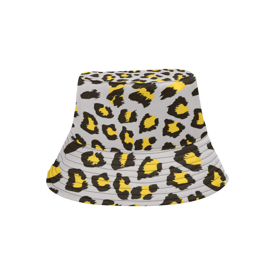 Gray Leopard print pattern Unisex Bucket Hat