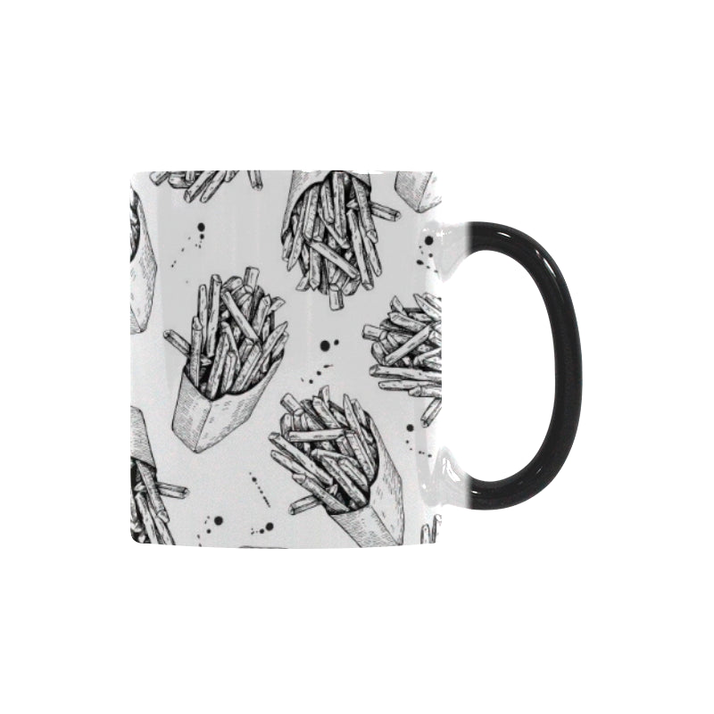 Hand drawn french fries pattern Morphing Mug Heat Changing Mug