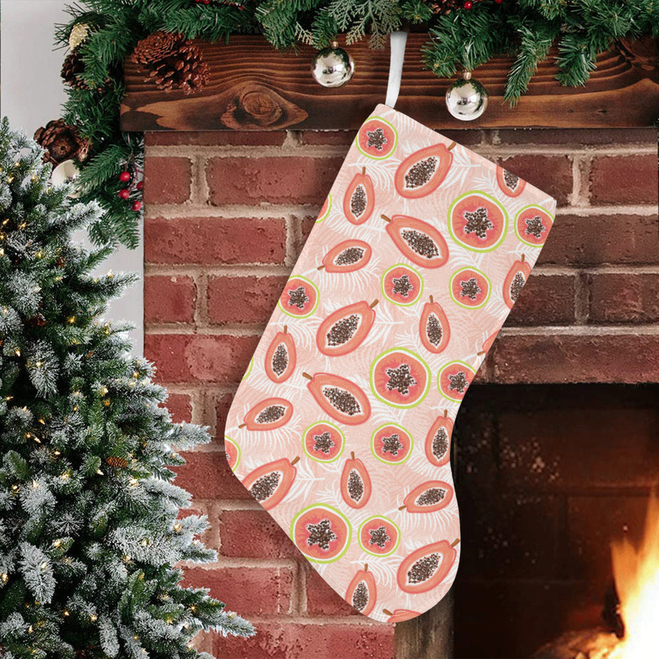 papaya leaves pattern Christmas Stocking
