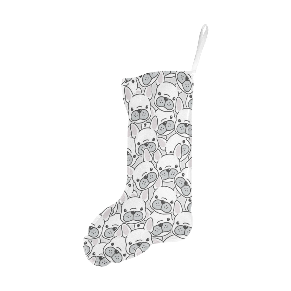 Cute french bulldog head pattern Christmas Stocking