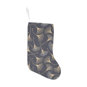 Gold ginkgo leaves Christmas Stocking