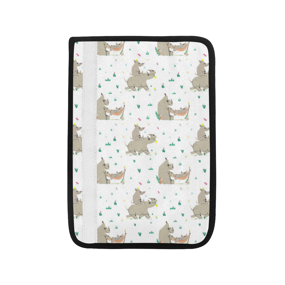 Cute Rhino pattern background Car Seat Belt Cover