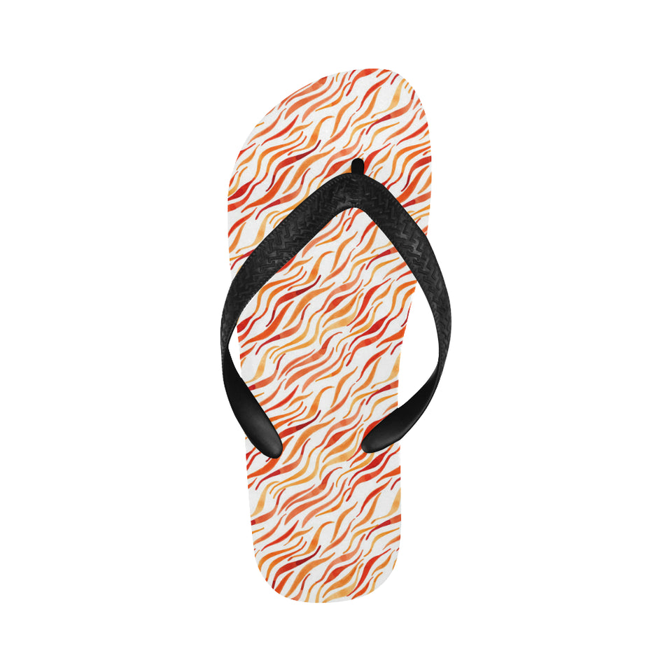 Fire flame watercolor pattern Unisex Flip Flops