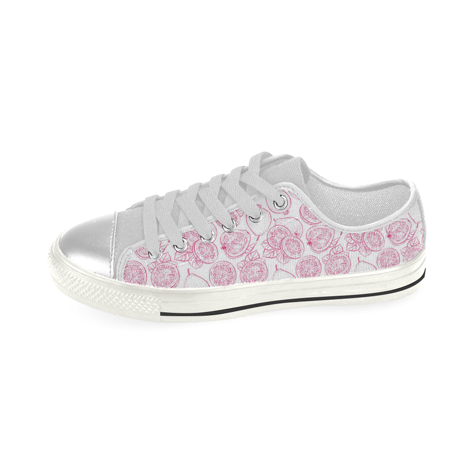 Sketch guava pattern Women's Low Top Canvas Shoes White