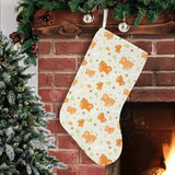 Cute brown pomeranian paw leave bone pattern Christmas Stocking