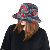 Koi Fish Carp Fishs hand drawn japanese art Unisex Bucket Hat