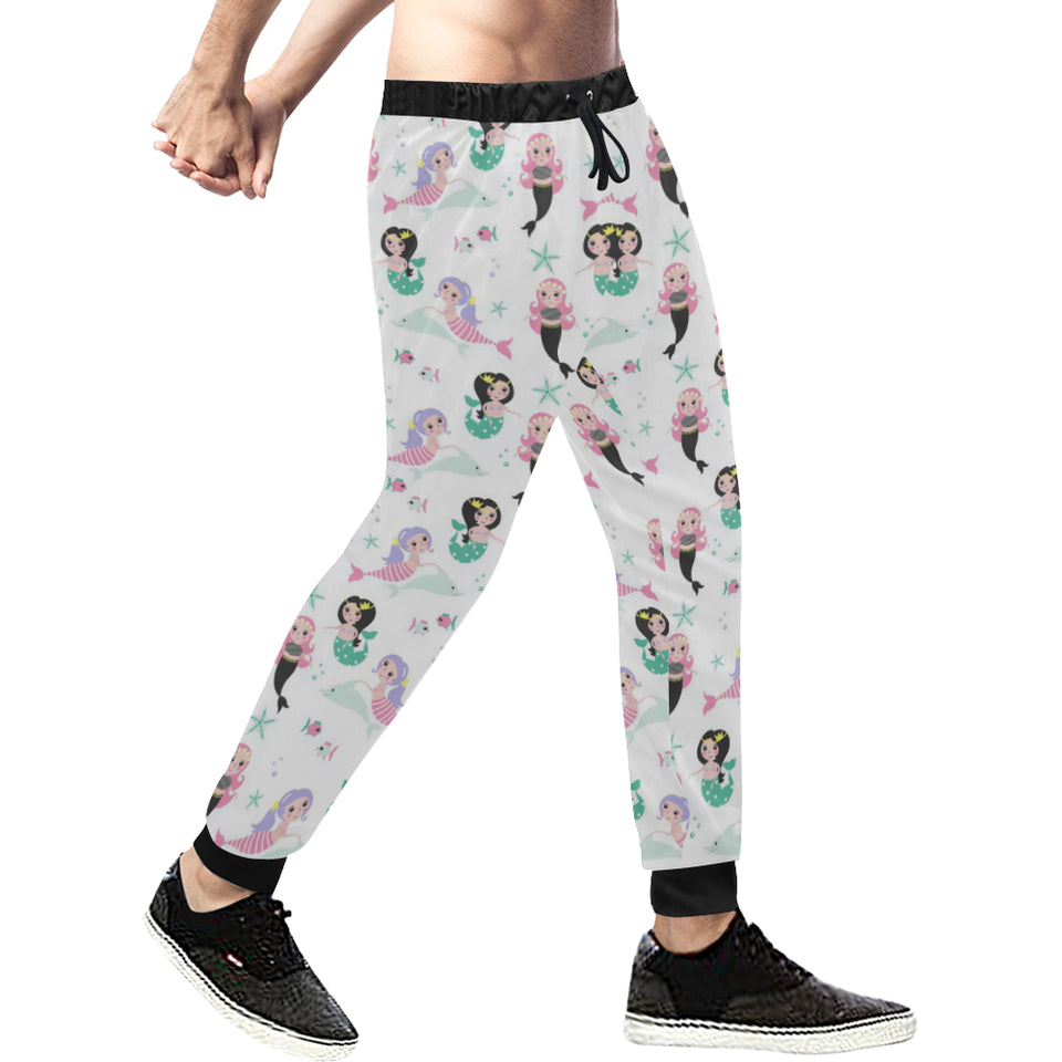 cute mermaid dolphin fish starfish pattern Unisex Casual Sweatpants