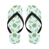 Durian pattern blue background Unisex Flip Flops