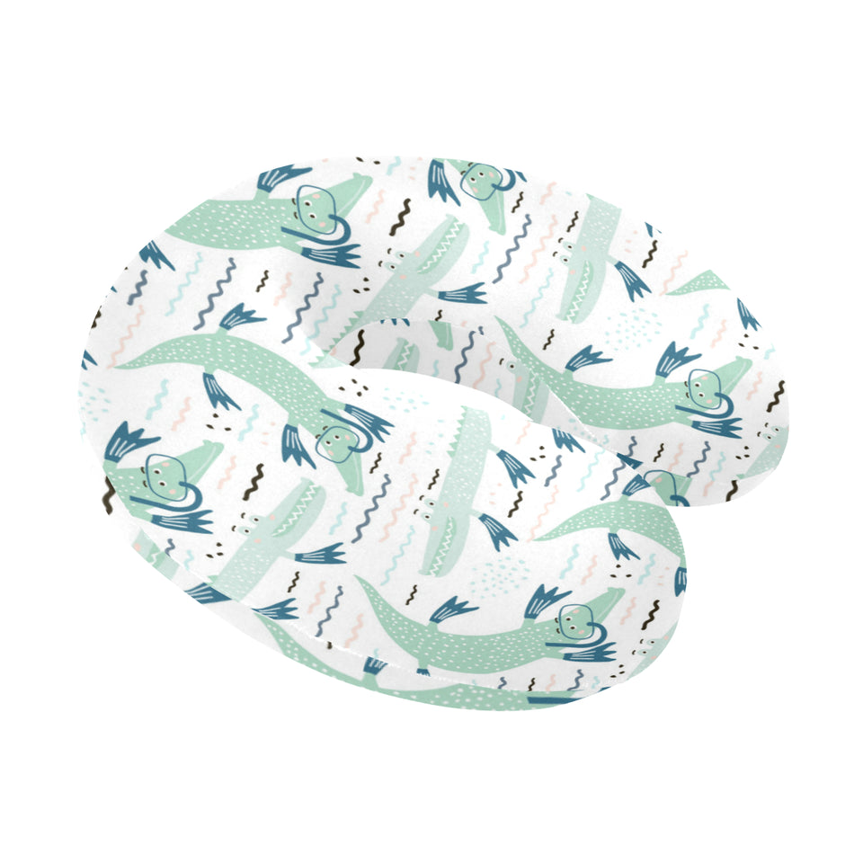 Crocodile diver pattern U-Shaped Travel Neck Pillow
