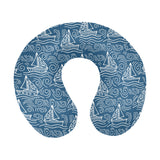 Hand drawn sailboat pattern U-Shaped Travel Neck Pillow