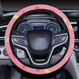 Pink donut glaze candy pattern Car Steering Wheel Cover