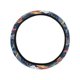 Blue red dragon cloud pattern Car Steering Wheel Cover