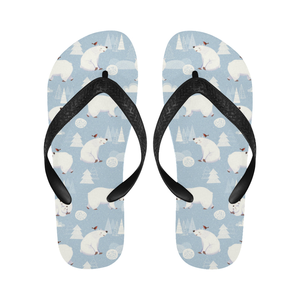 Cute polar bears Christmas decoration pattern Unisex Flip Flops