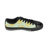 slice of lemon pattern Men's Low Top Canvas Shoes Black