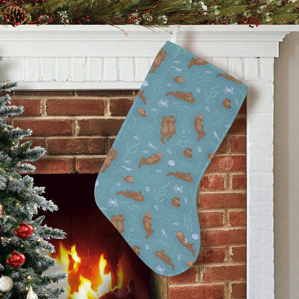 Sea otters pattern Christmas Stocking