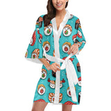 Cute sushi pattern Women's Short Kimono Robe