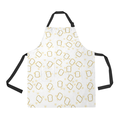 Bread Toast Pattern Print Design 01 All Over Print Adjustable Apron