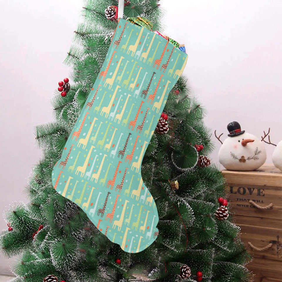 Giraffe Pattern Print Design 01 Christmas Stocking