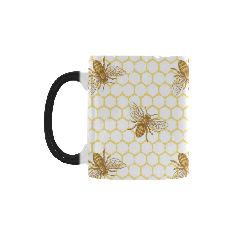 Bee honeycomb seamless design pattern Morphing Mug Heat Changing Mug
