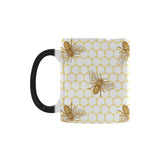 Bee honeycomb seamless design pattern Morphing Mug Heat Changing Mug