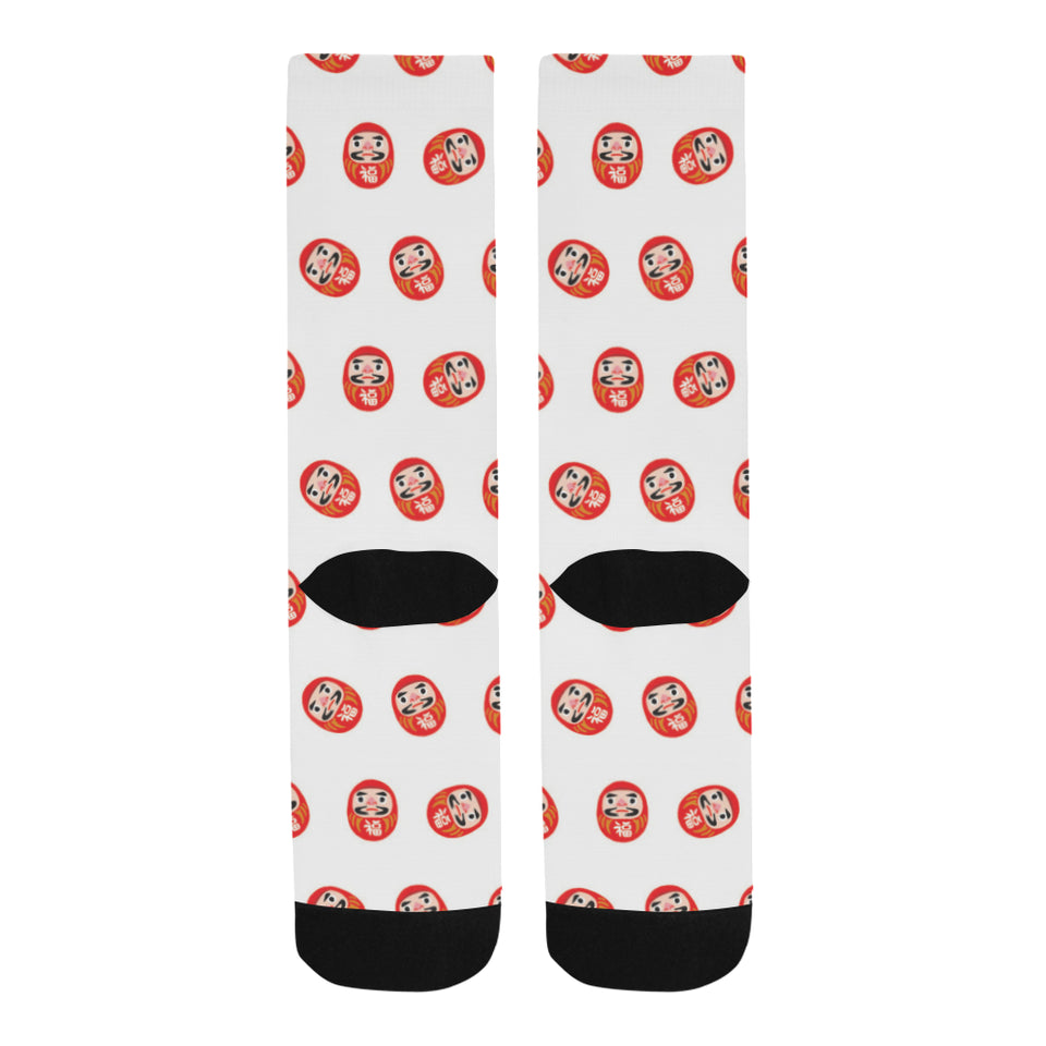 Daruma japanese wooden doll pattern Crew Socks