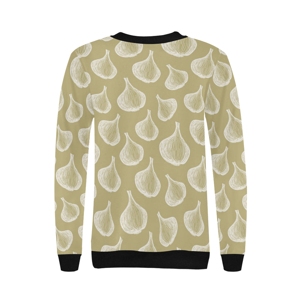 Garlic design pattern Women's Crew Neck Sweatshirt