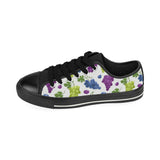 Grape pattern Men's Low Top Canvas Shoes Black