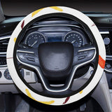 Waterclor boomerang Australian aboriginal ornament Car Steering Wheel Cover