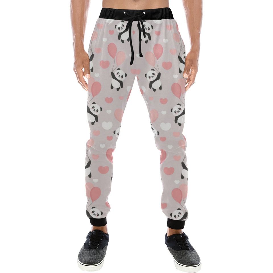 Cute panda ballon heart pattern Unisex Casual Sweatpants
