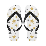 hand drawn gold black star pattern Unisex Flip Flops