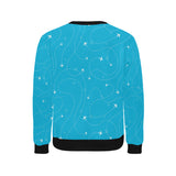 Airplane destinations blue background Men's Crew Neck Sweatshirt