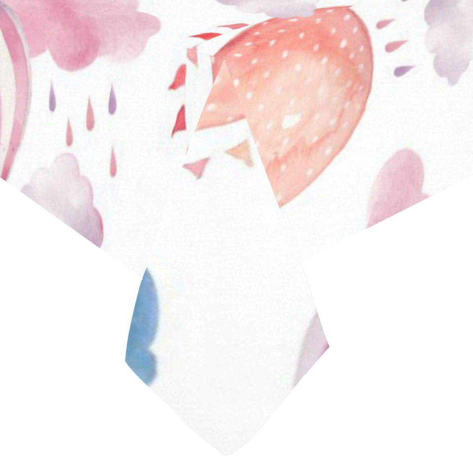 Watercolor air balloon cloud pattern Tablecloth