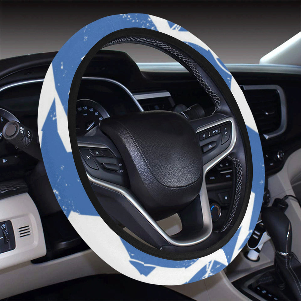 American football ball star stripes pattern Car Steering Wheel Cover