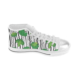 Cool Broccoli pattern Women's High Top Canvas Shoes White