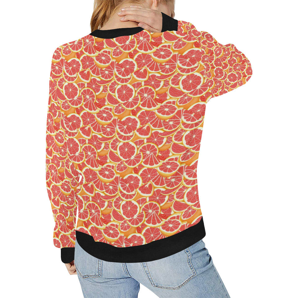 Tropical grapefruit pattern Women's Crew Neck Sweatshirt