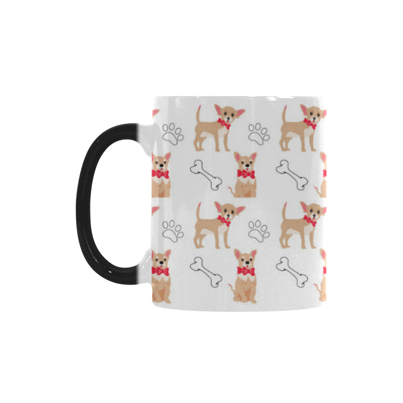 Chihuahua bone paw pattern Morphing Mug Heat Changing Mug