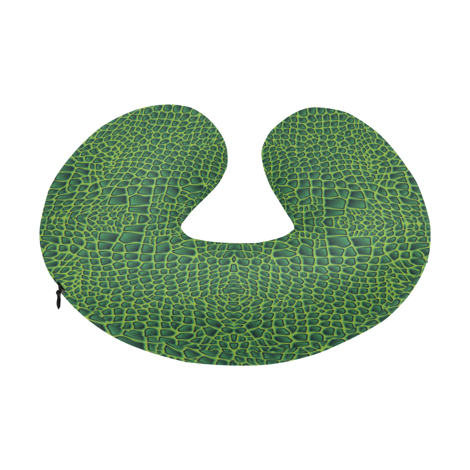 Crocodile Skin Printed U-Shaped Travel Neck Pillow