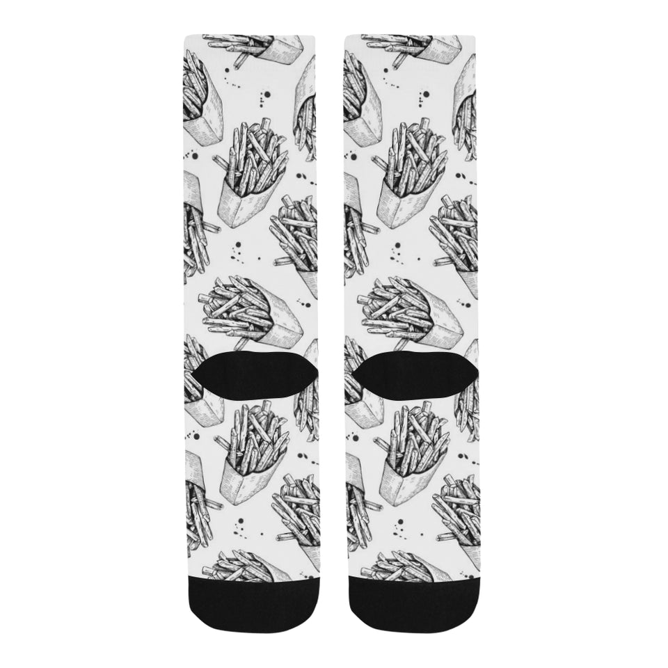 Hand drawn french fries pattern Crew Socks