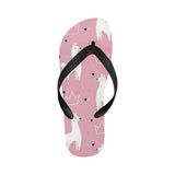 Llama Alpaca pink background Unisex Flip Flops