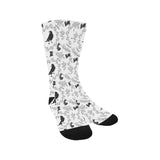 Crows floral wreath rabbit pattern Crew Socks