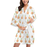 cute onions smiling faces Women's Short Kimono Robe