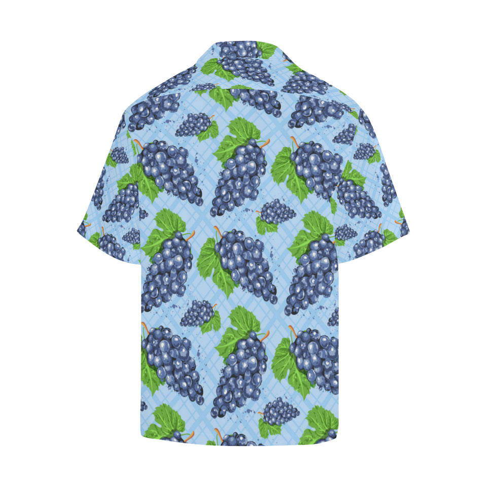 Watercolor grape pattern Men's All Over Print Hawaiian Shirt
