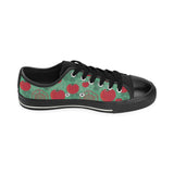 Tomato design pattern Men's Low Top Canvas Shoes Black