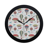 Hot air balloon pattern Elegant Black Wall Clock