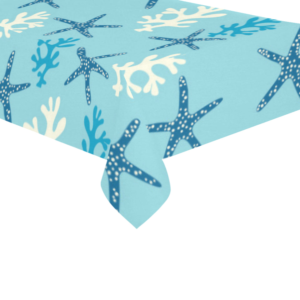 Blue starfish coral reef pattern Tablecloth