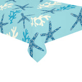 Blue starfish coral reef pattern Tablecloth