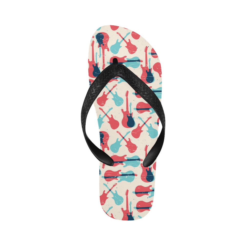 Red Blue guitar pattern Unisex Flip Flops