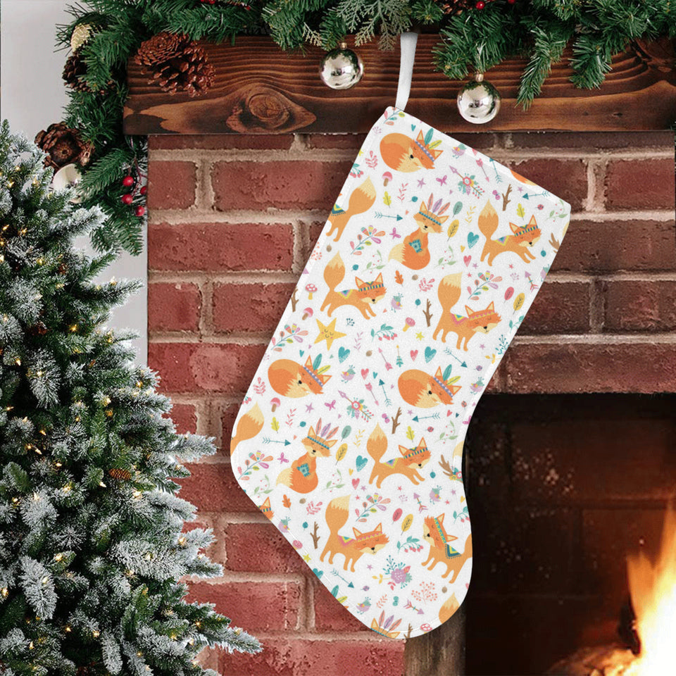 cute tribal fox pattern Christmas Stocking